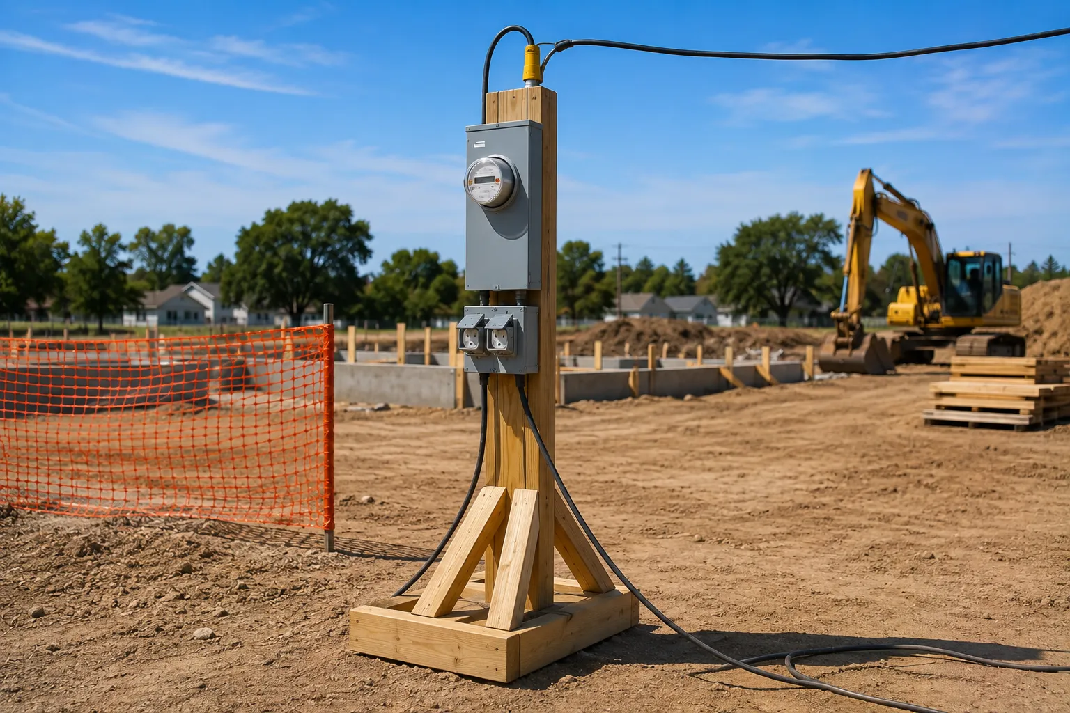 Temporary Power Pole in San Marcos, TX